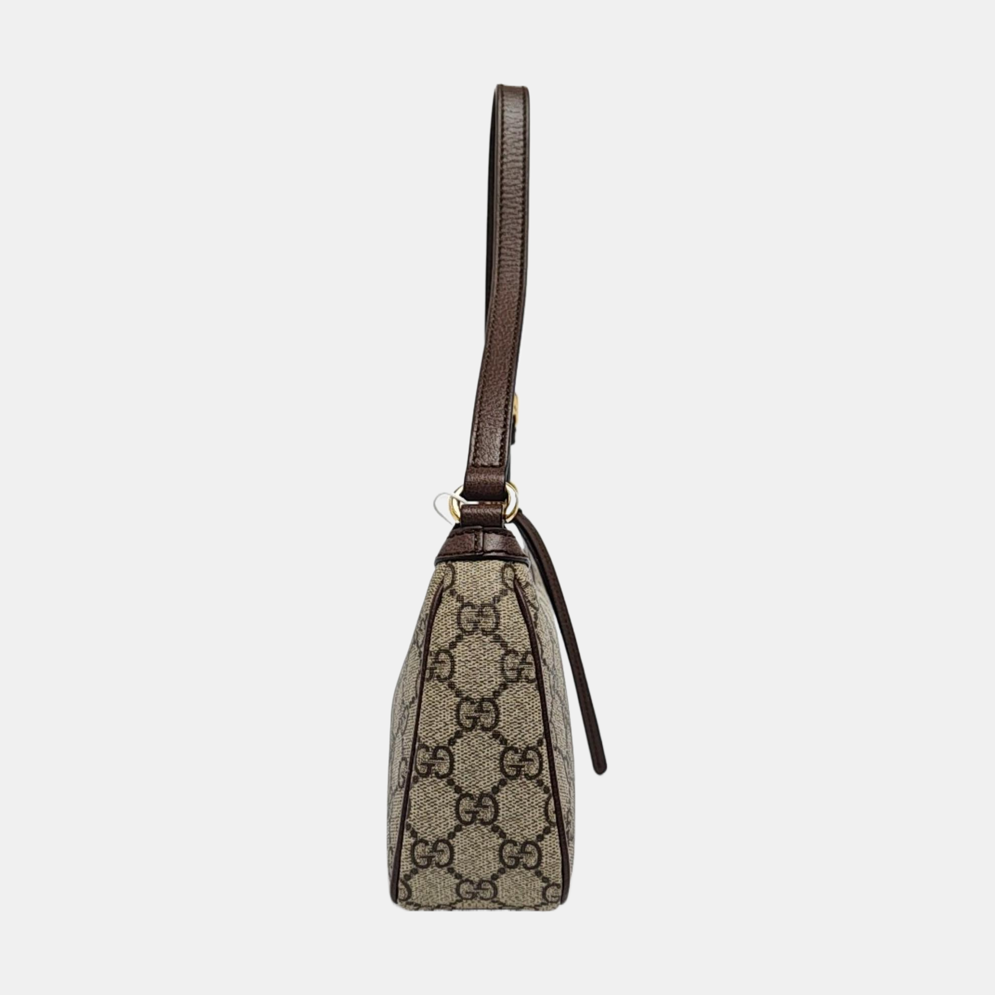 Ophidia Small Monogram Coated Canvas Brown