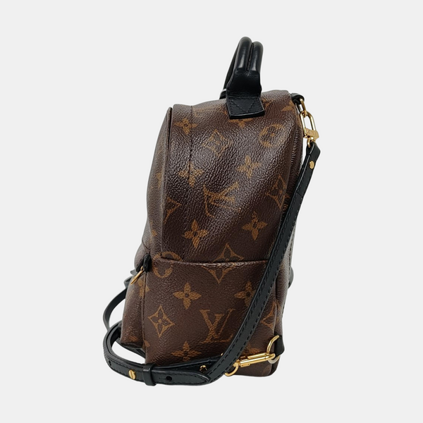 Authenticated pre-owned  PALM SPRINGS Mini Monogram Coated Canvas Brown - Backpack at Looply