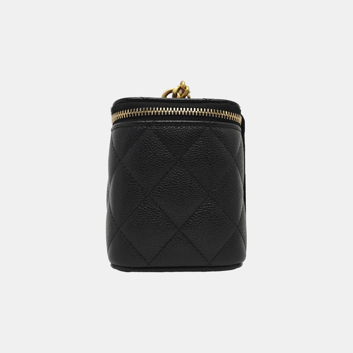 VANITY CASE Small Quilted Grained Calfskin Black