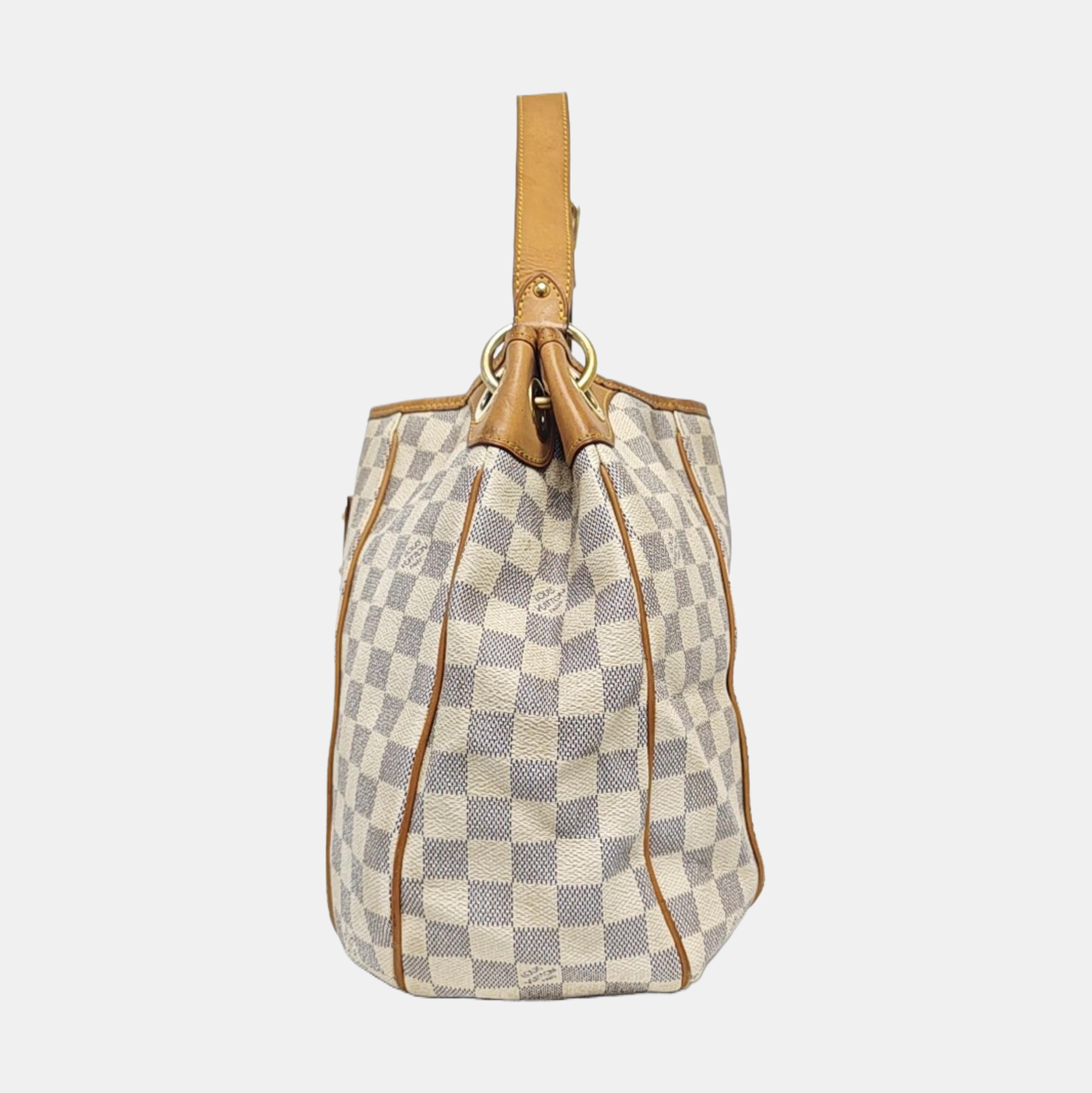 GALLIERA PM Damier Azur Coated Canvas White