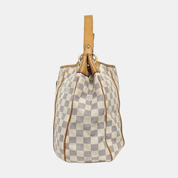 GALLIERA PM Damier Azur Coated Canvas White