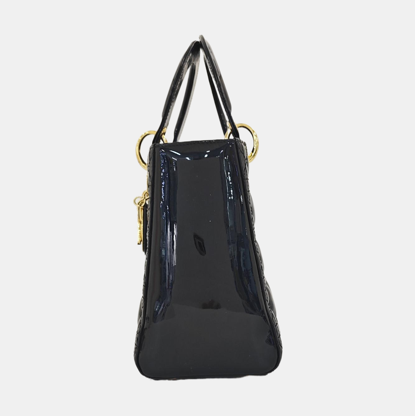 Lady Dior Medium Cannage Patent Leather Black