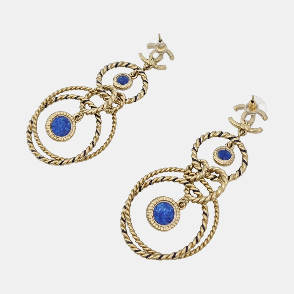 CC Logo Metal Gold Earrings