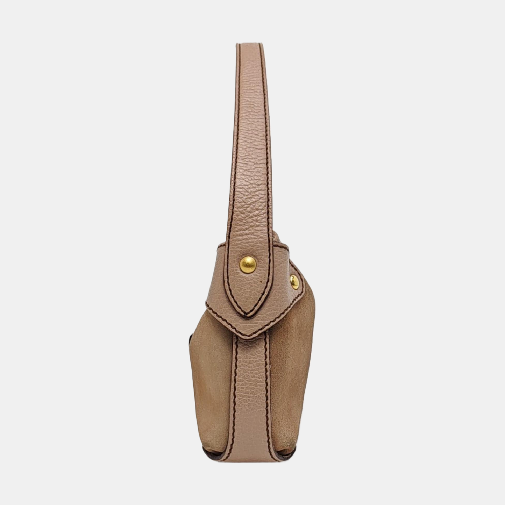 Suede Top Handle Bag Pink