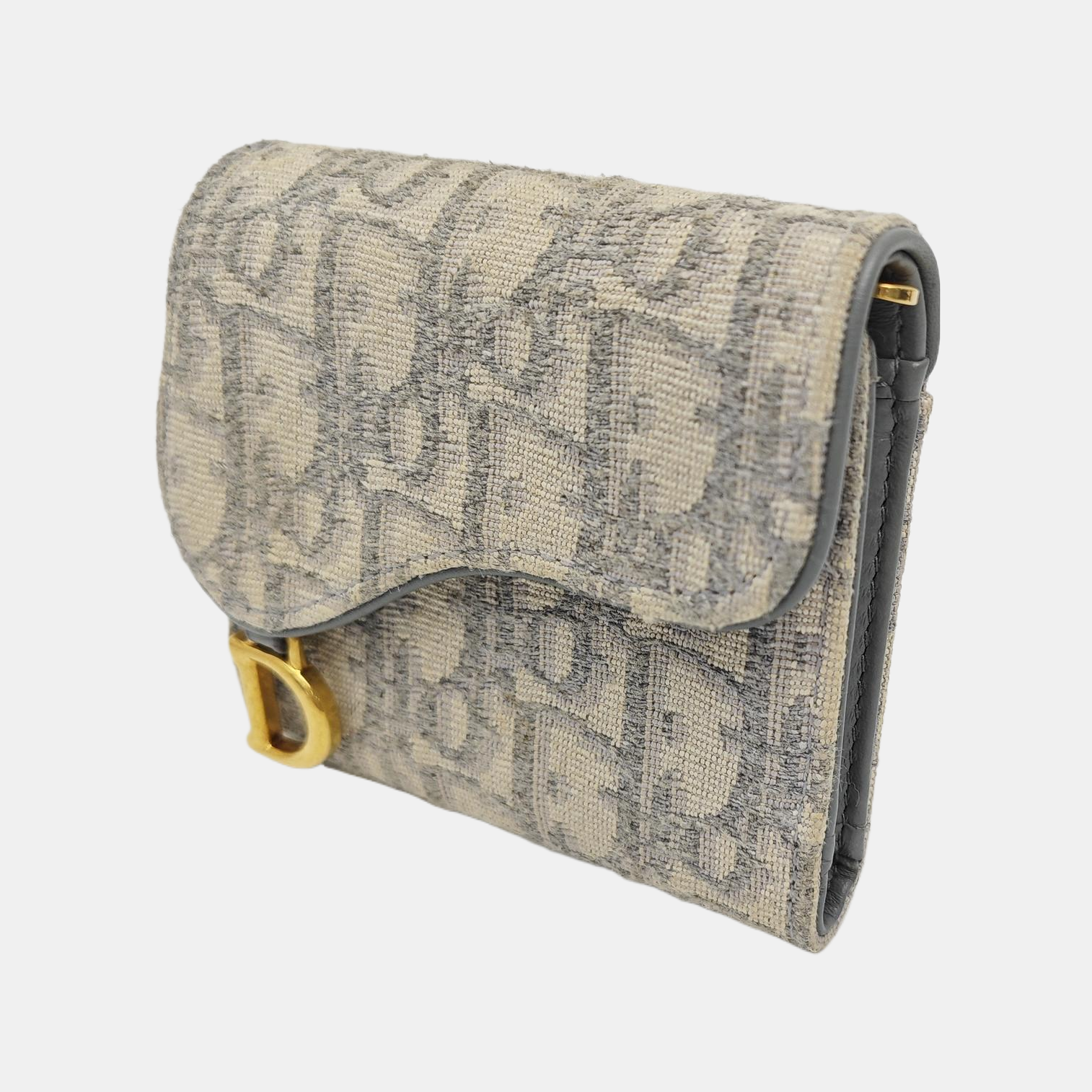 Saddle Mini Oblique Canvas Beige Card Holder