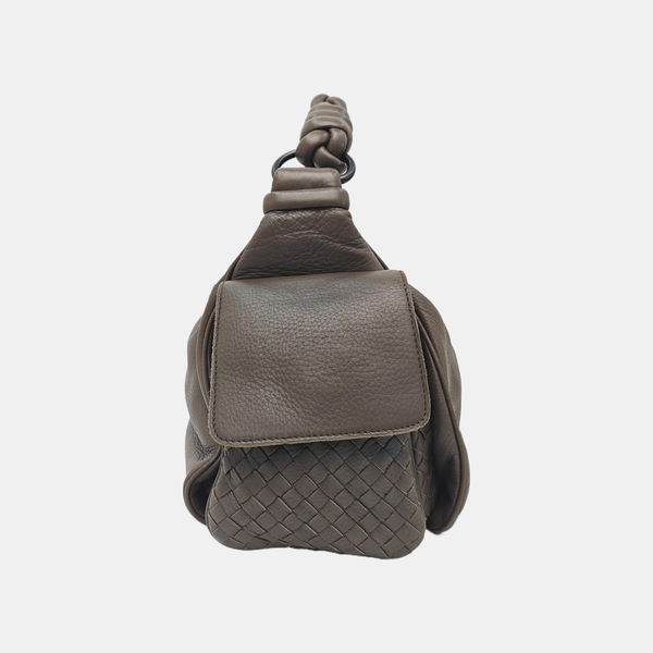 Calfskin Top Handle Bag Brown
