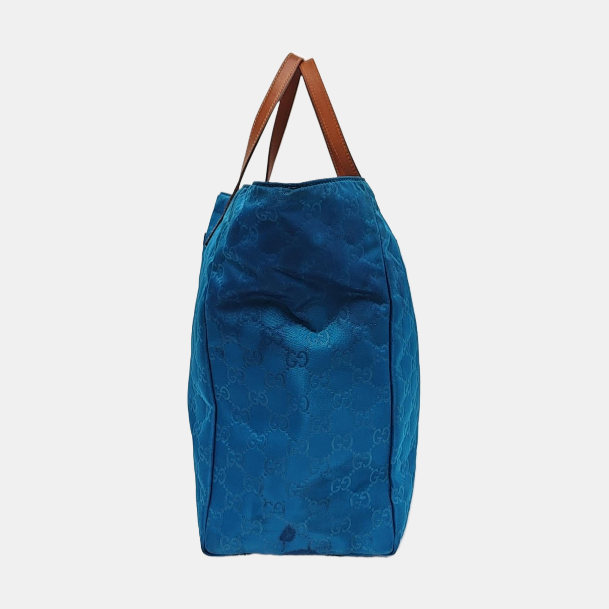 Monogram Nylon Tote Bag Blue