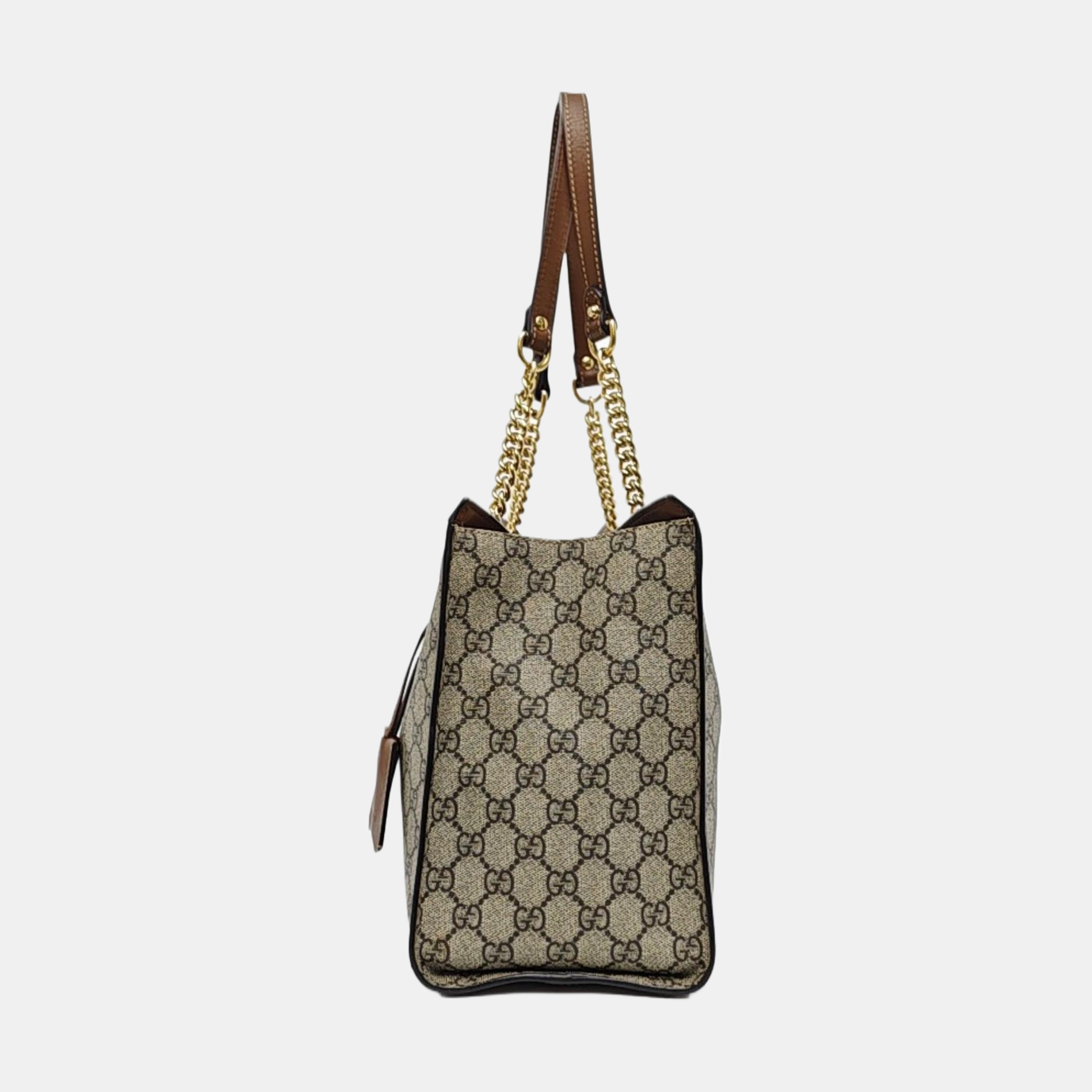 Padlock Medium Monogram Coated Canvas Beige