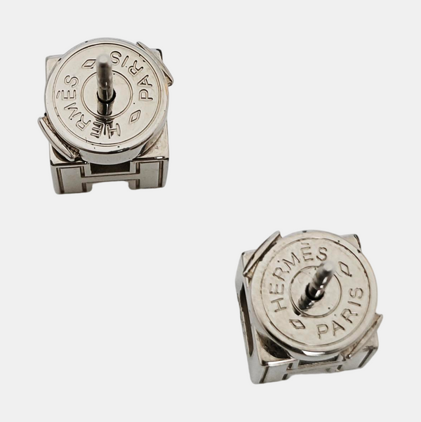 Cage D'h Metal Silver Stud Earrings