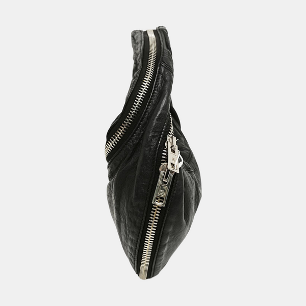 Leather Top Handle Bag Black