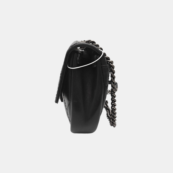Quilted Calfskin Shoulder Bag Black