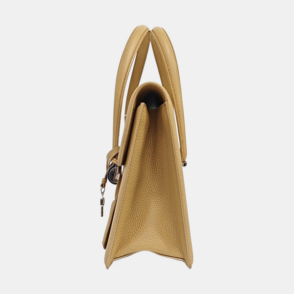 Calfskin Top Handle Bag Beige
