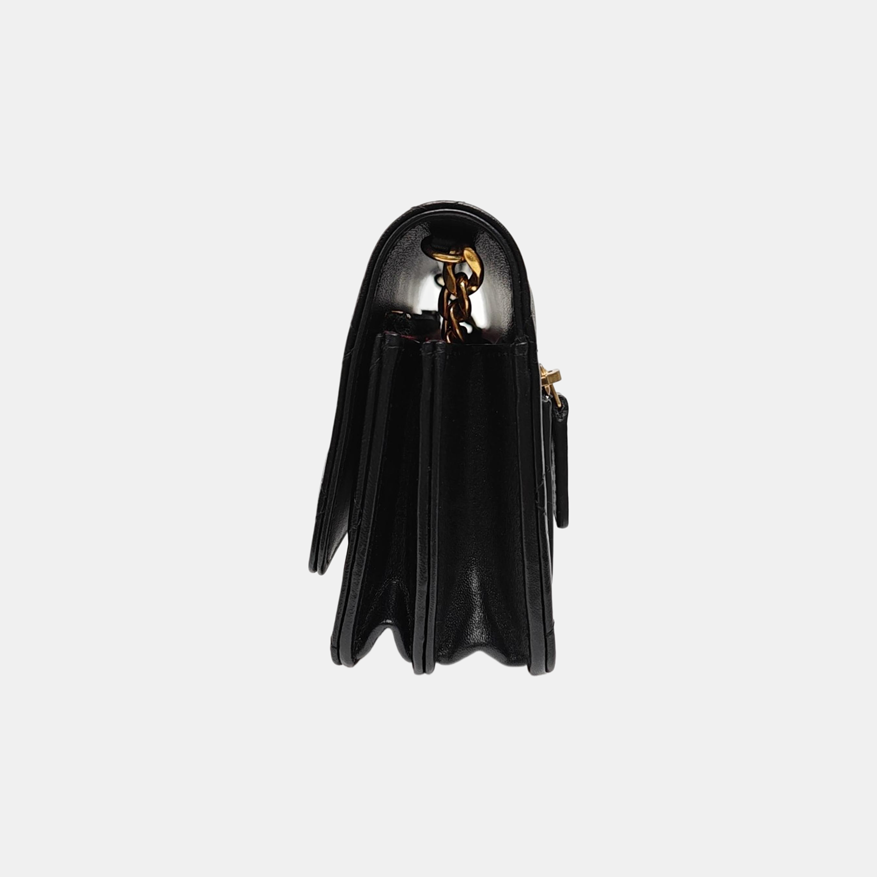 Quilted Lambskin Shoulder Bag Black