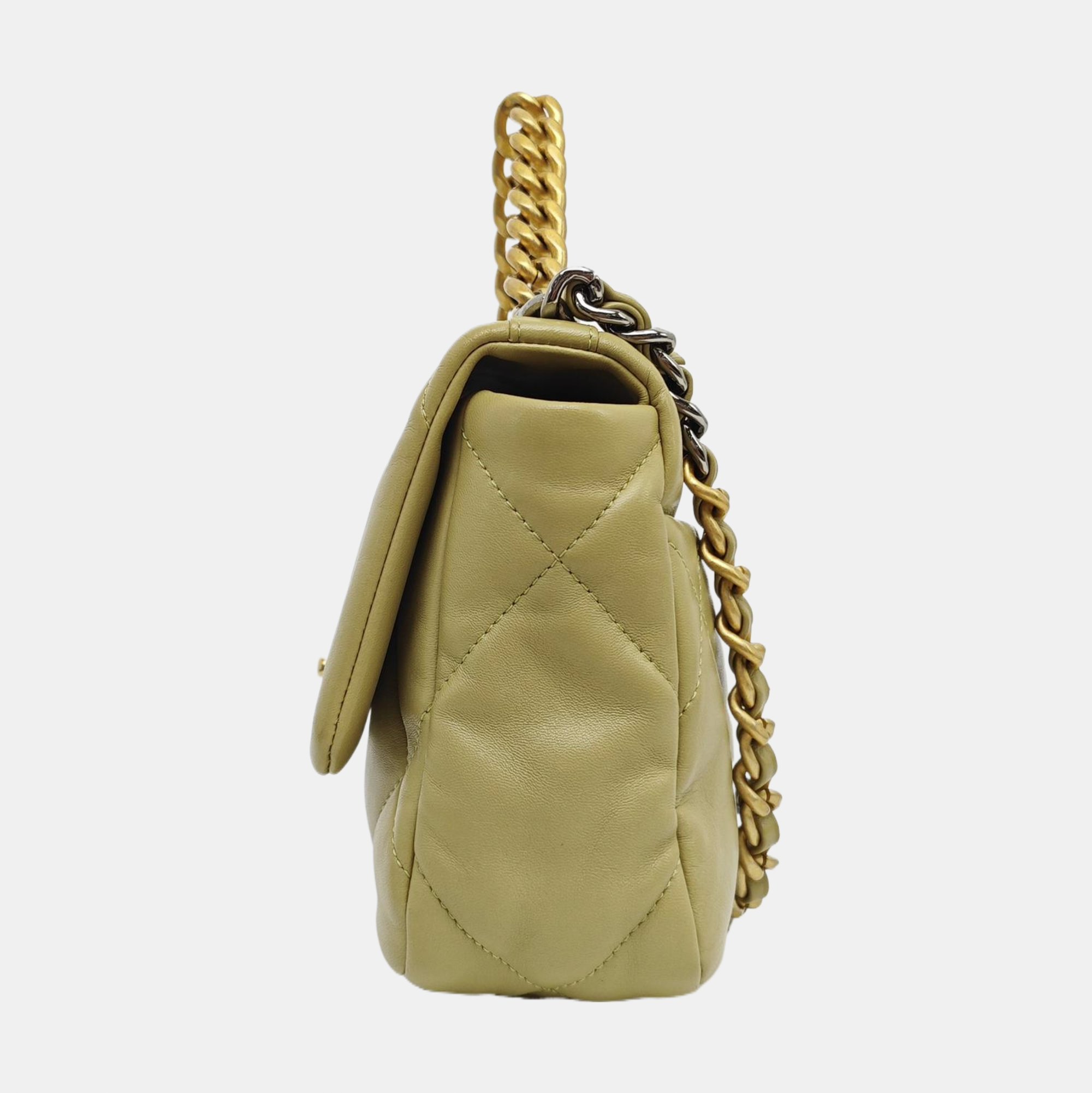 CHANEL 19 Small Quilted Lambskin Green