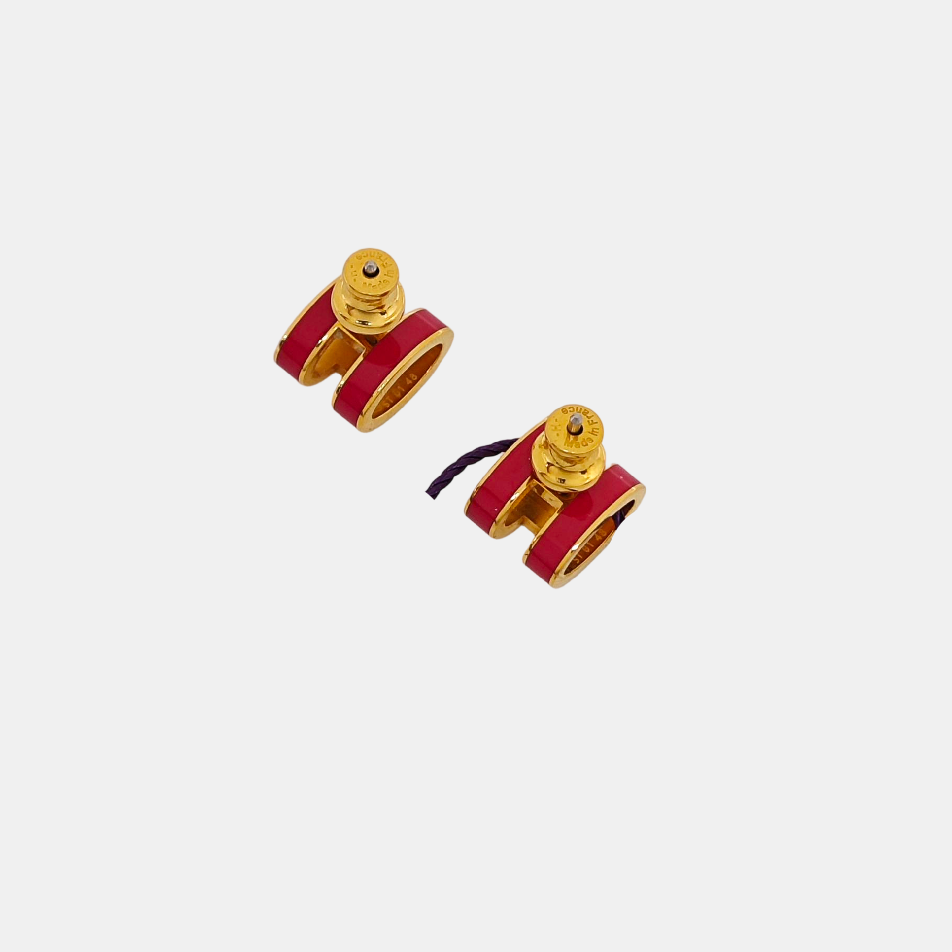 Pop H Metal Gold Stud Earrings