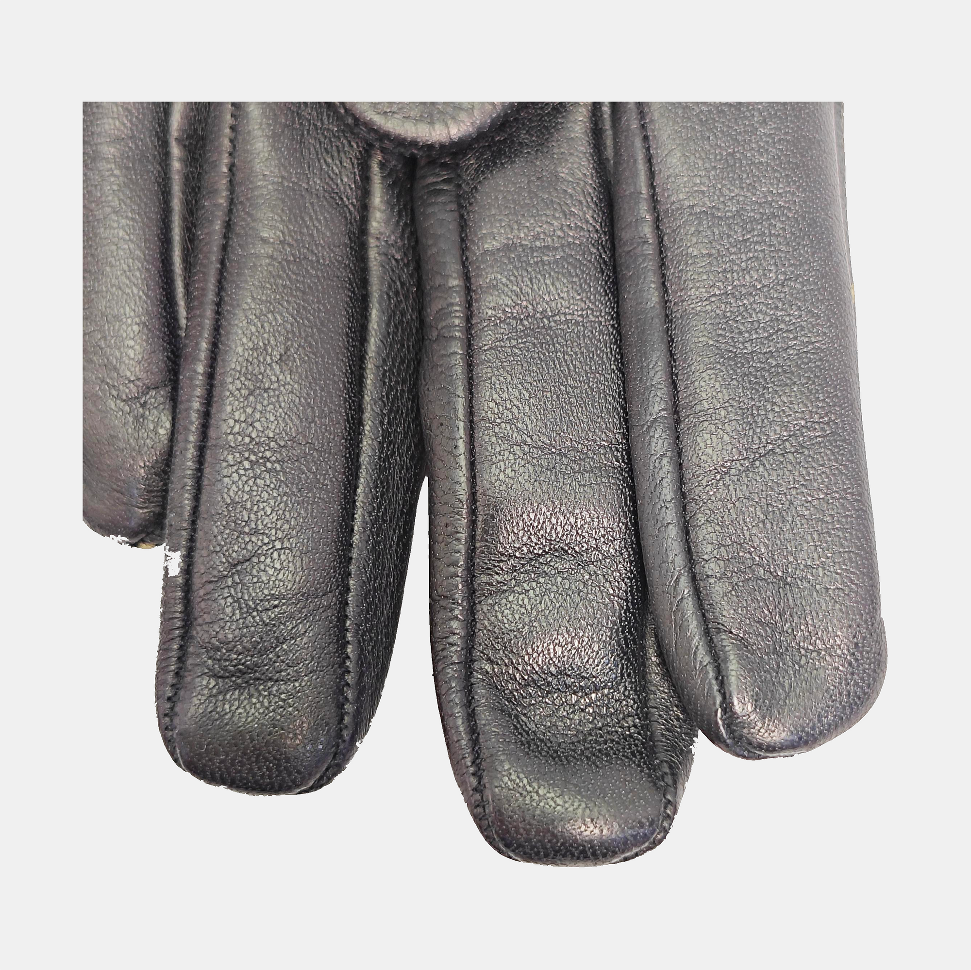 Guantes de piel de cordero negros