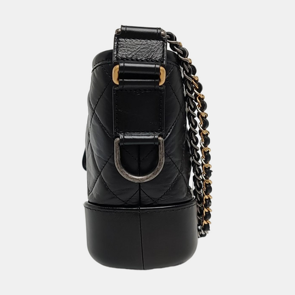 GABRIELLE Small Quilted Vintage Calf Black