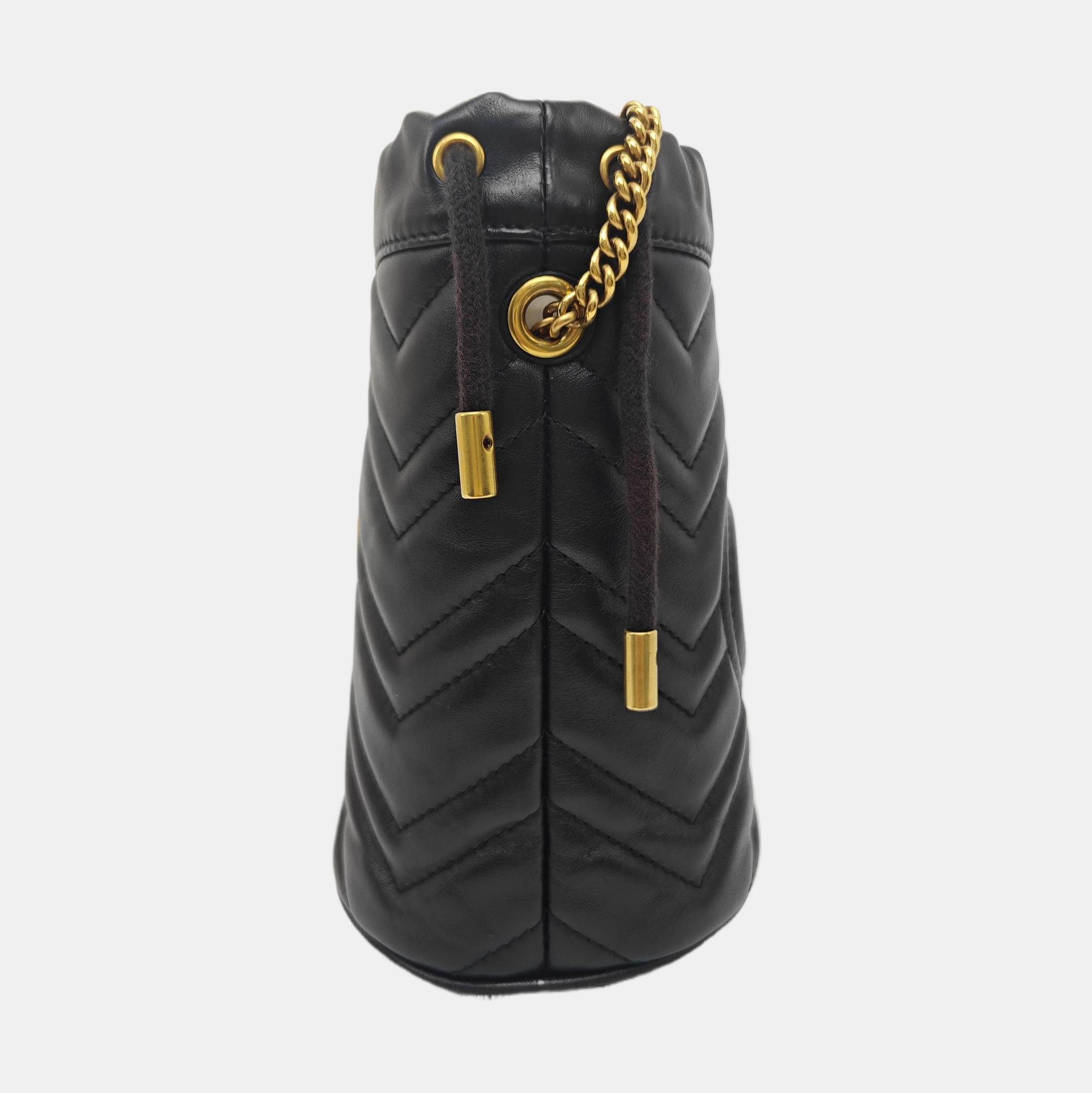 GG Marmont Mini Quilted Calfskin Black