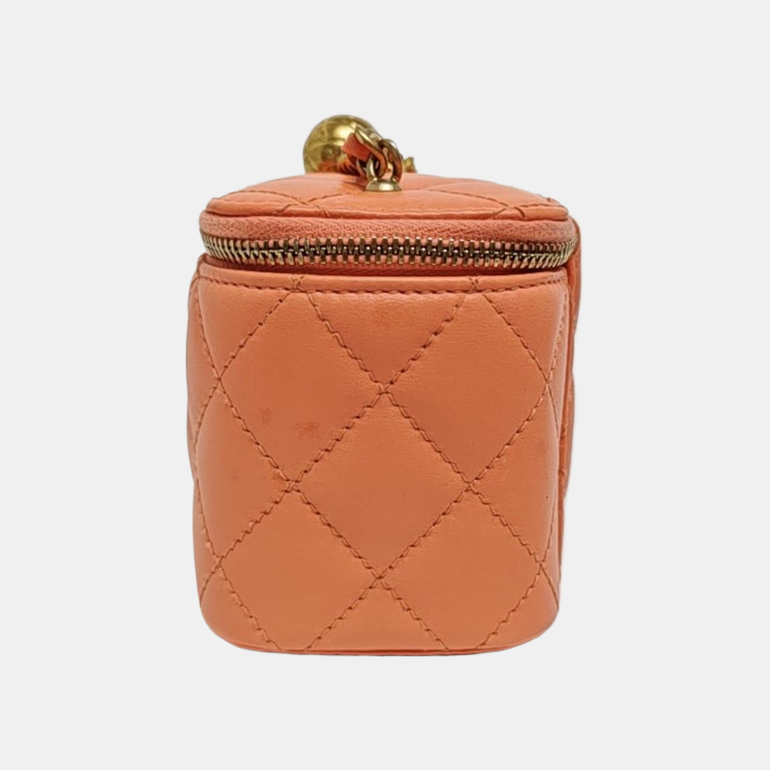 VANITY CASE Small Quilted Lambskin Pink