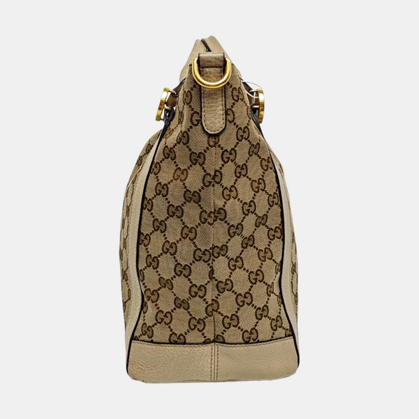 Monogram Canvas Tote Bag Beige