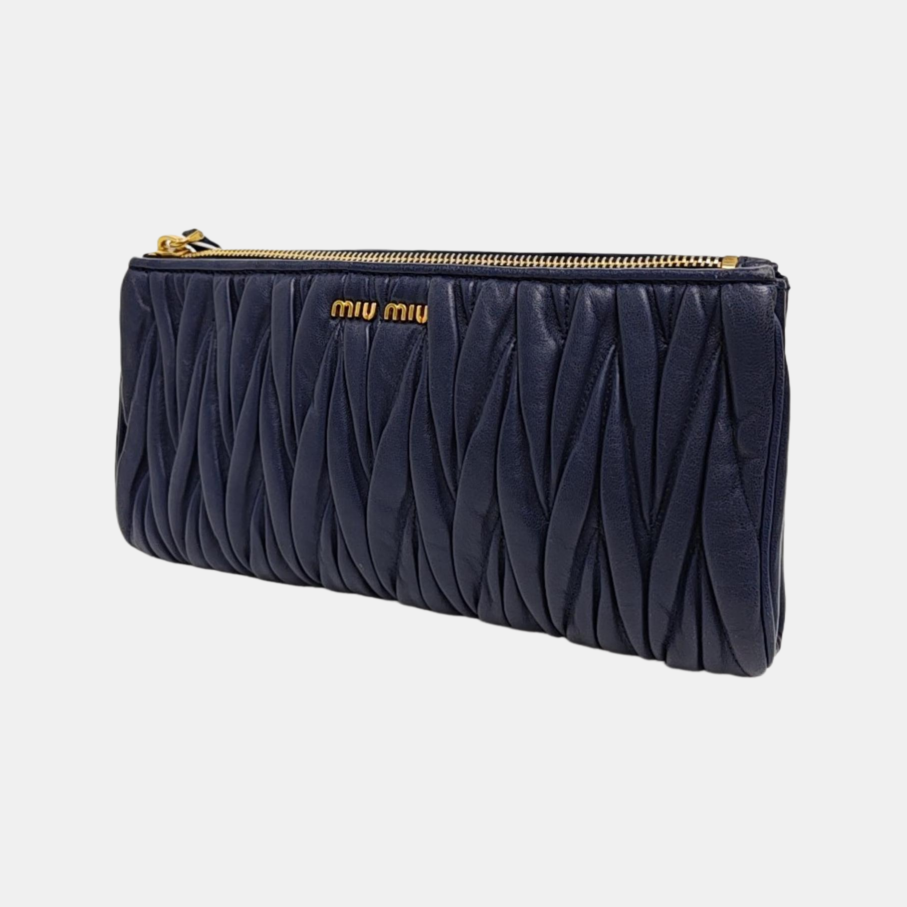 Quilted Lambskin Clutch Blue