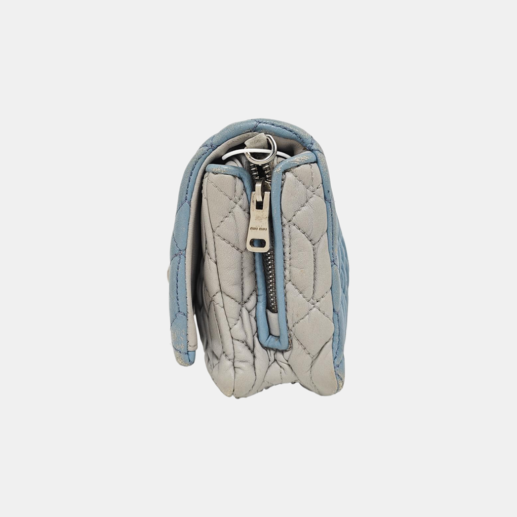 Crystal Quilted Lambskin Blue