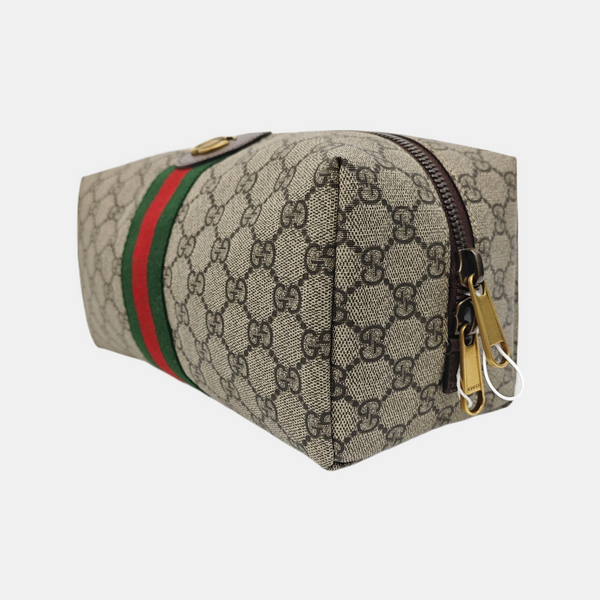Ophidia Small Monogram Coated Canvas Beige
