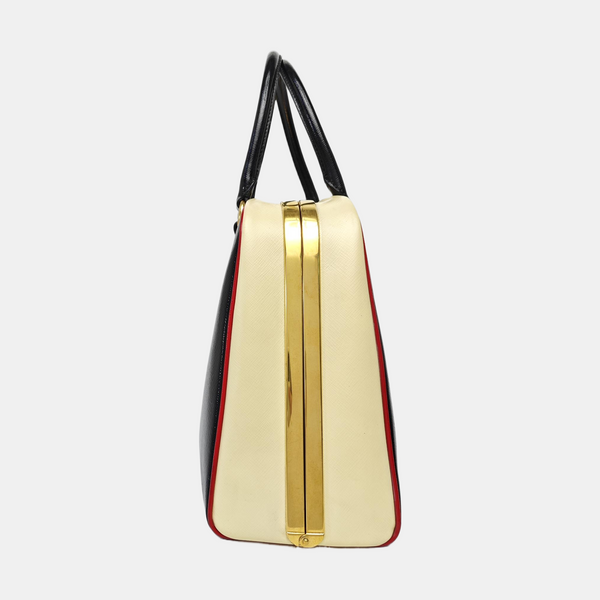 Saffiano Calfskin Top Handle Bag Black