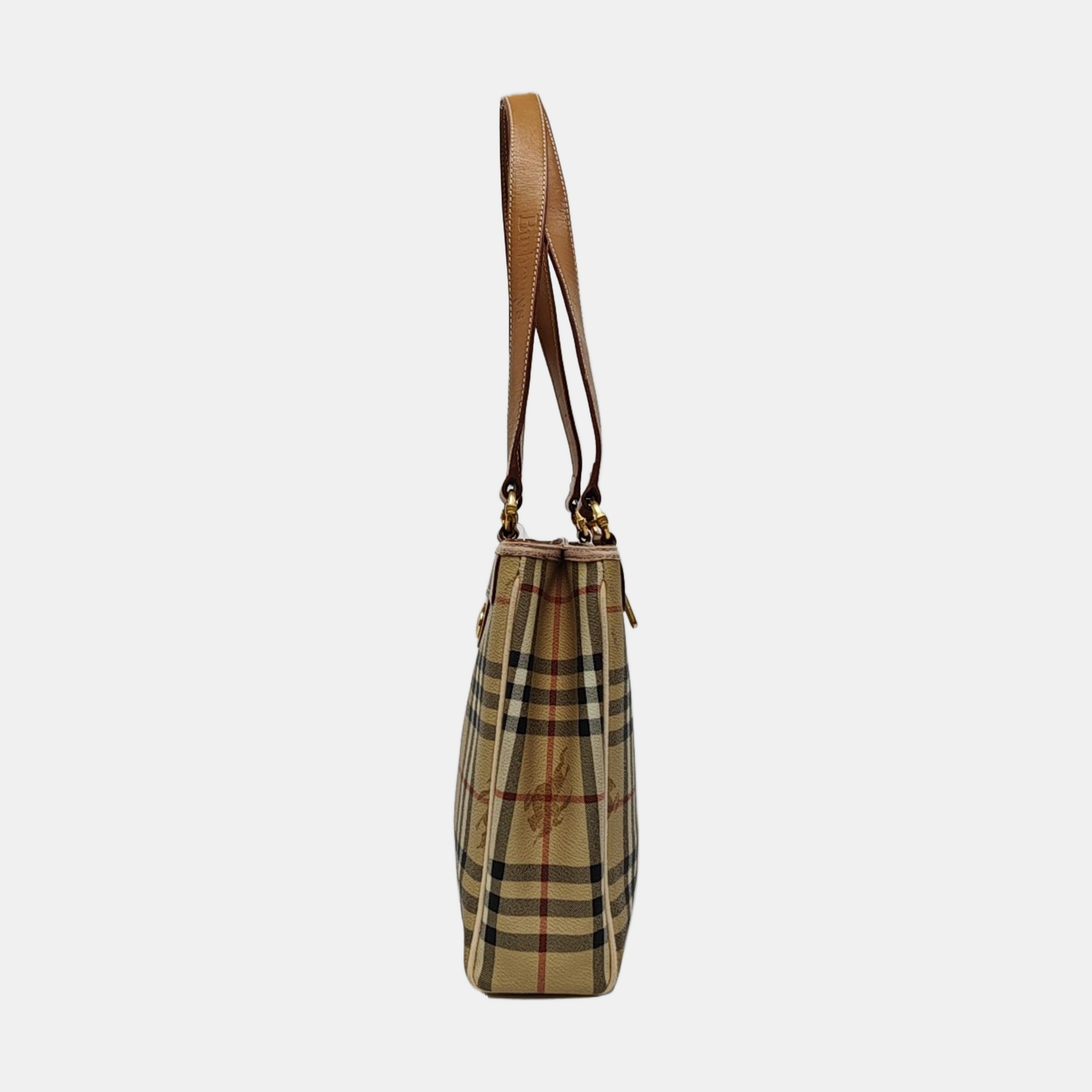 Coated Canvas Tote Bag Brown
