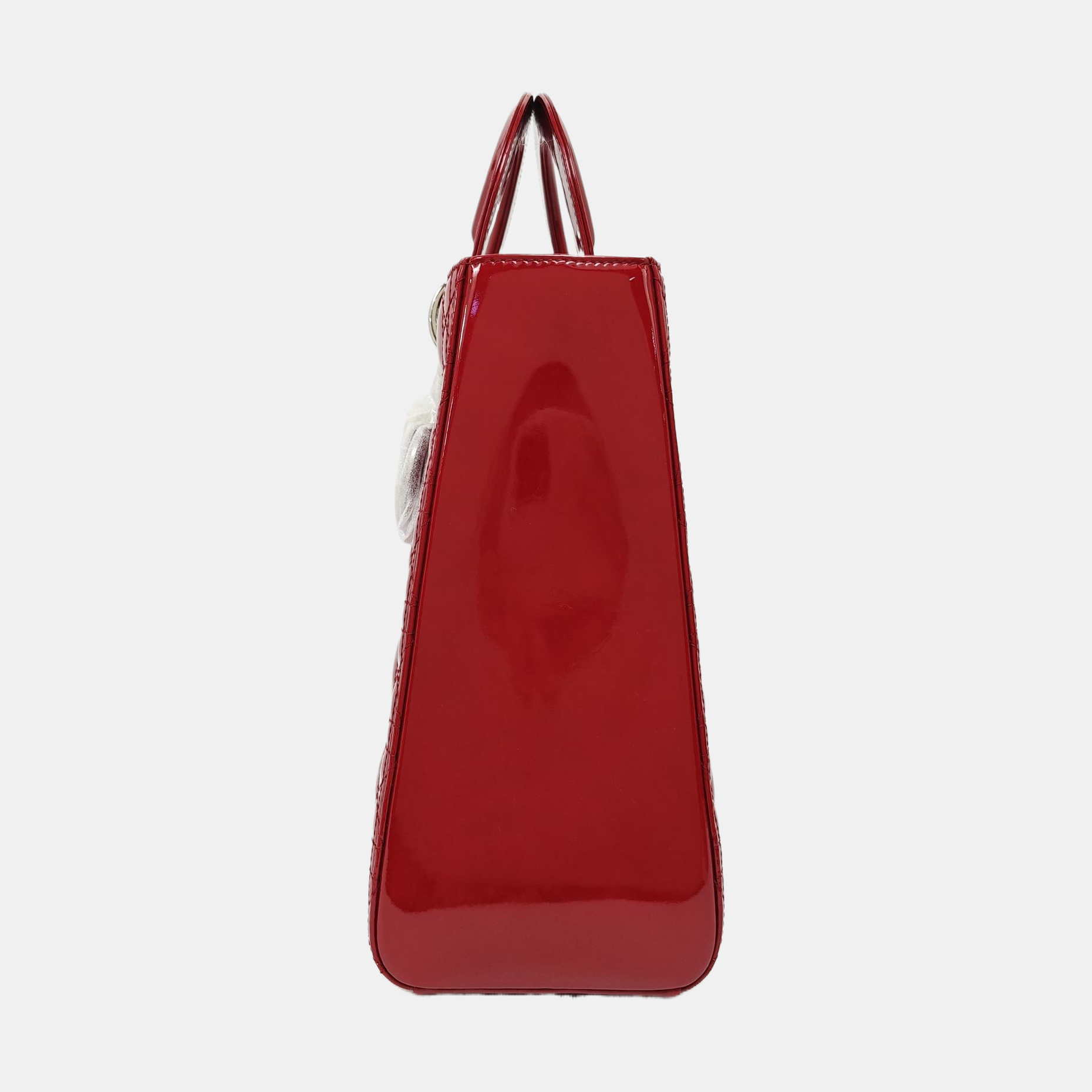 Lady Dior Large Cannage Patent Leather Red