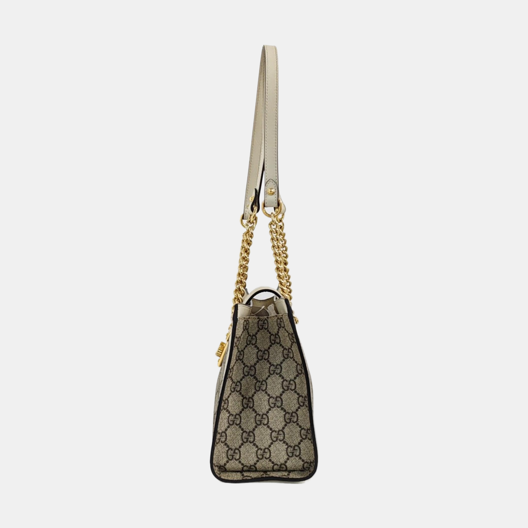Padlock Small Monogram Coated Canvas Beige