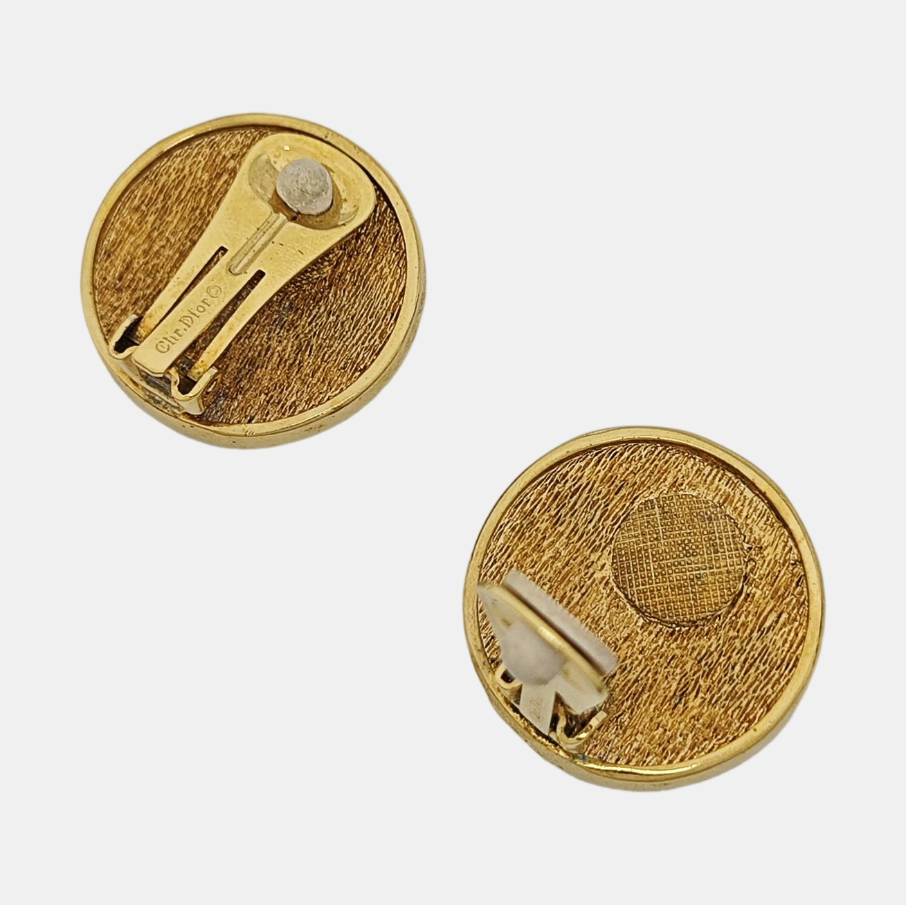 Petit CD Metal Gold Clip On Earrings