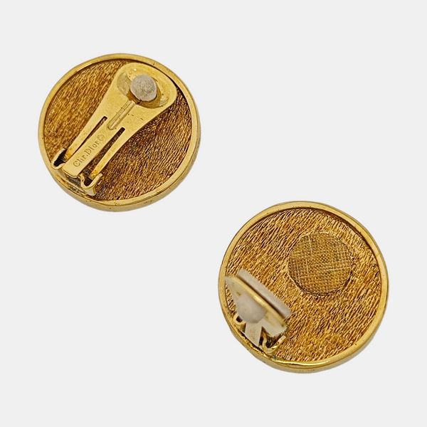 Petit CD Metal Gold Clip On Earrings