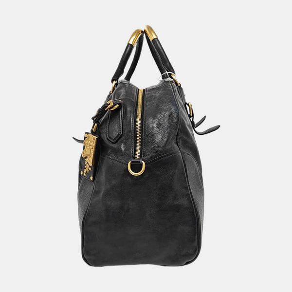 Leather Shoulder Bag Black