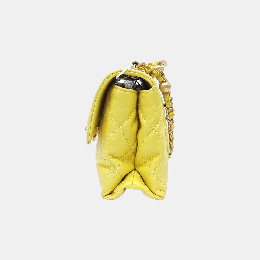 Quilted Calfskin Shoulder Bag Yellow