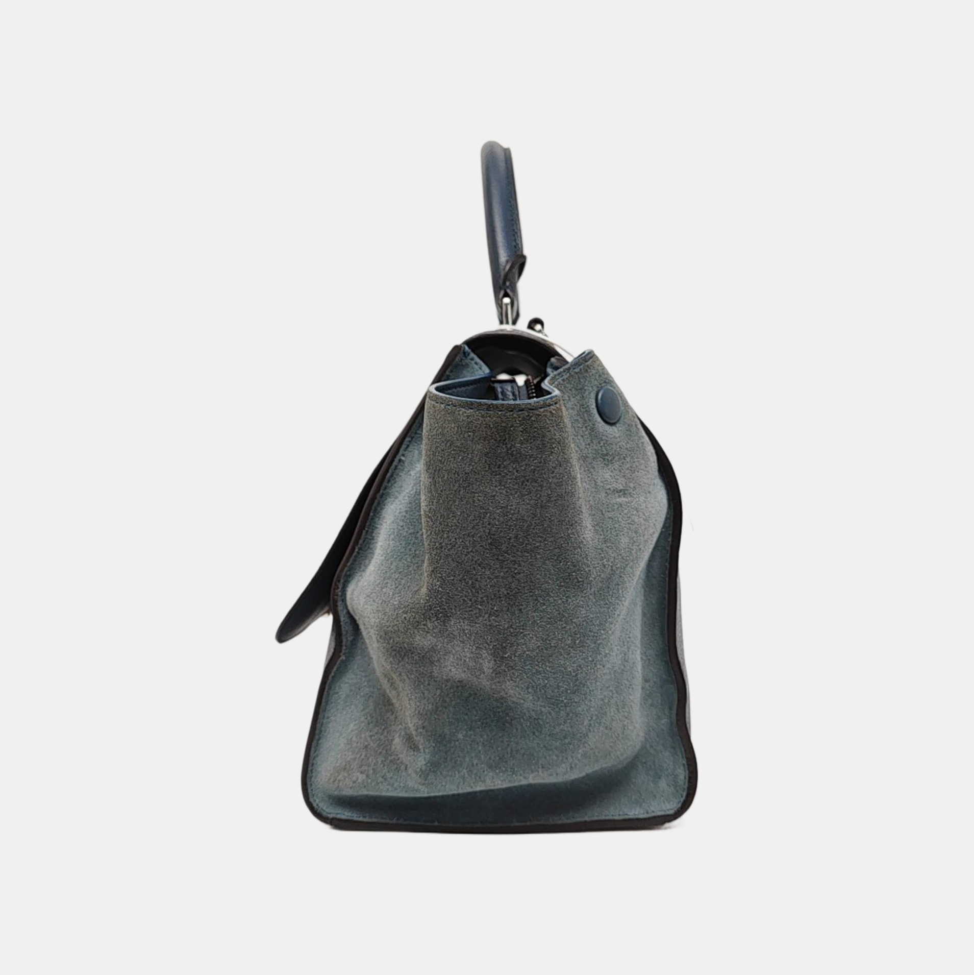 TRAPEZE Medium Calfskin Blue