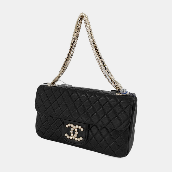 Medium Quilted Lambskin Black