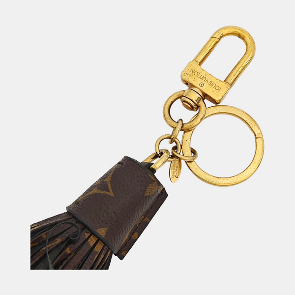 Coated Canvas Bag Charm Brown