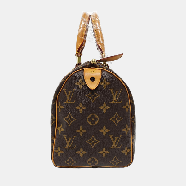 Authenticated pre-owned  SPEEDY 25 Monogram Coated Canvas Brown - Top Handle Bag at Looply