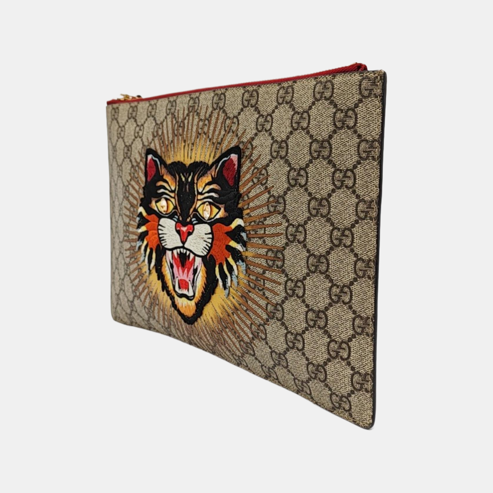 Monogram Canvas Clutch Brown