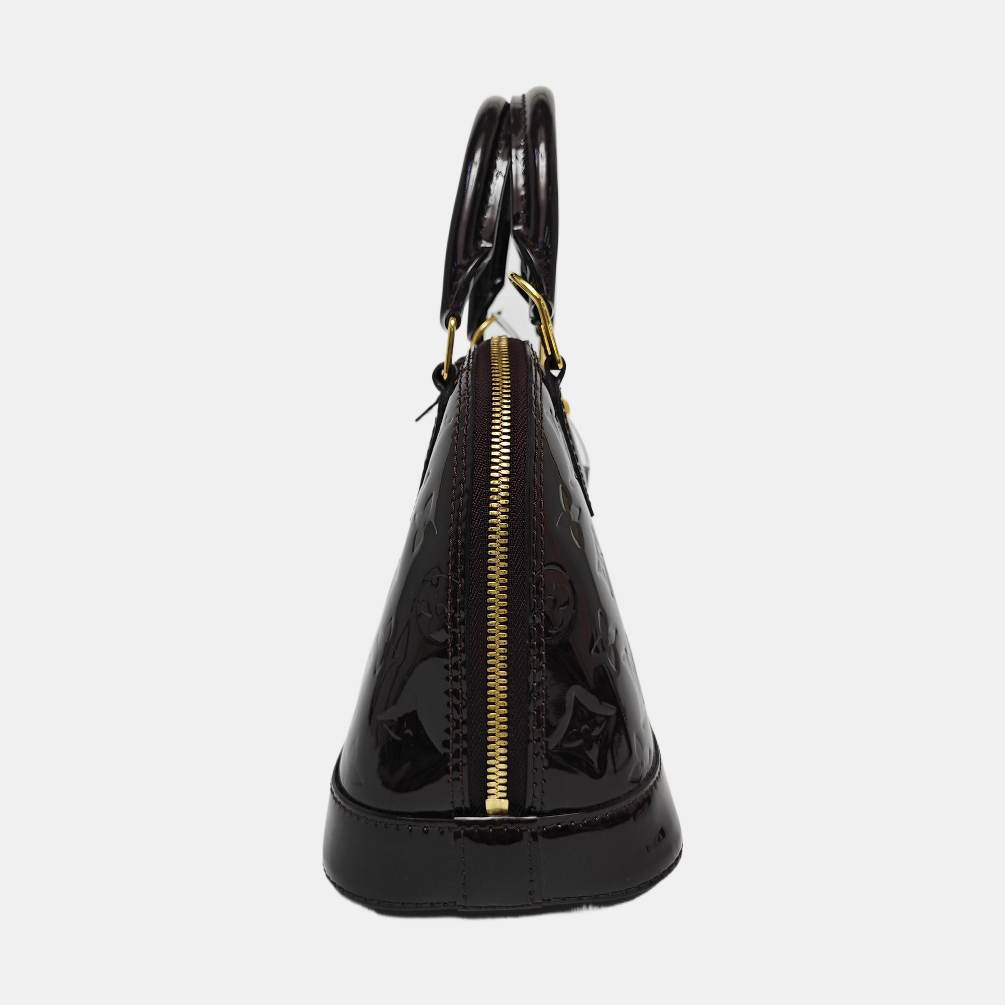 ALMA BB Monogram Patent Leather Brown