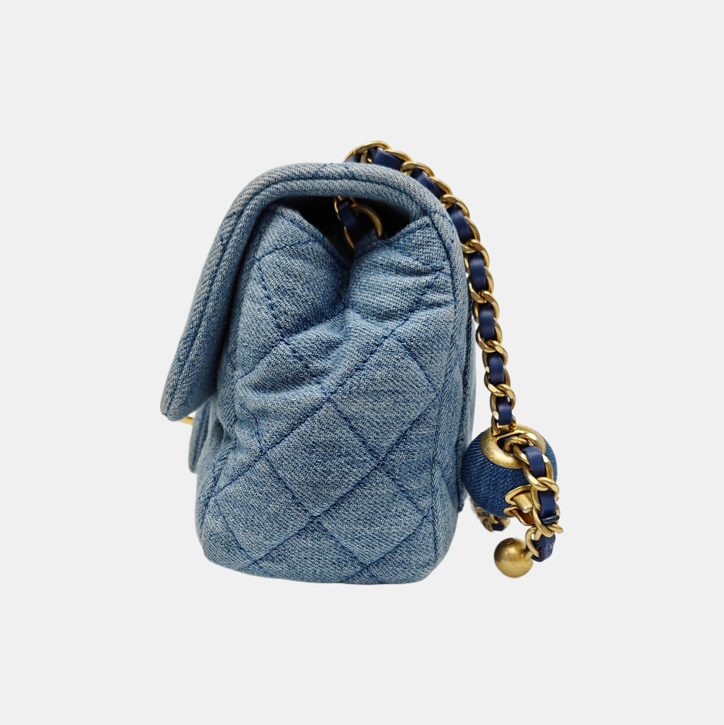 CLASSIC FLAP Mini Quilted Denim Blue