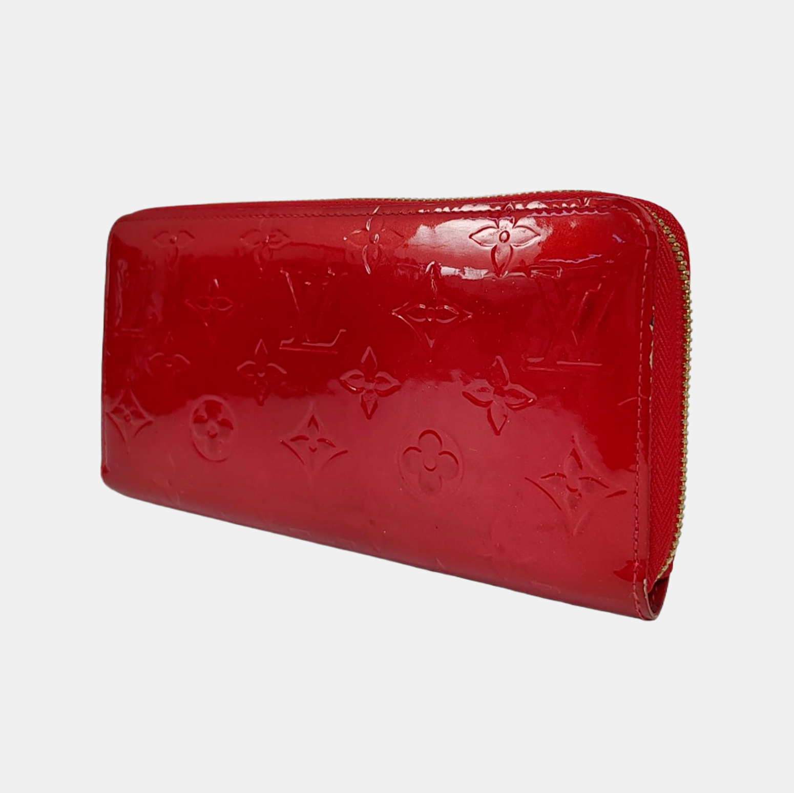 ZIPPY Monogram Patent Calfskin Red Wallet