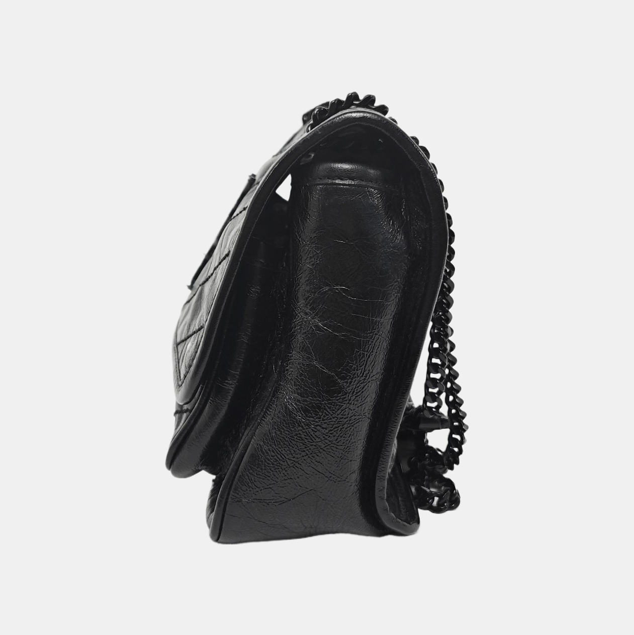 NIKI Small Chevron Calfskin Black