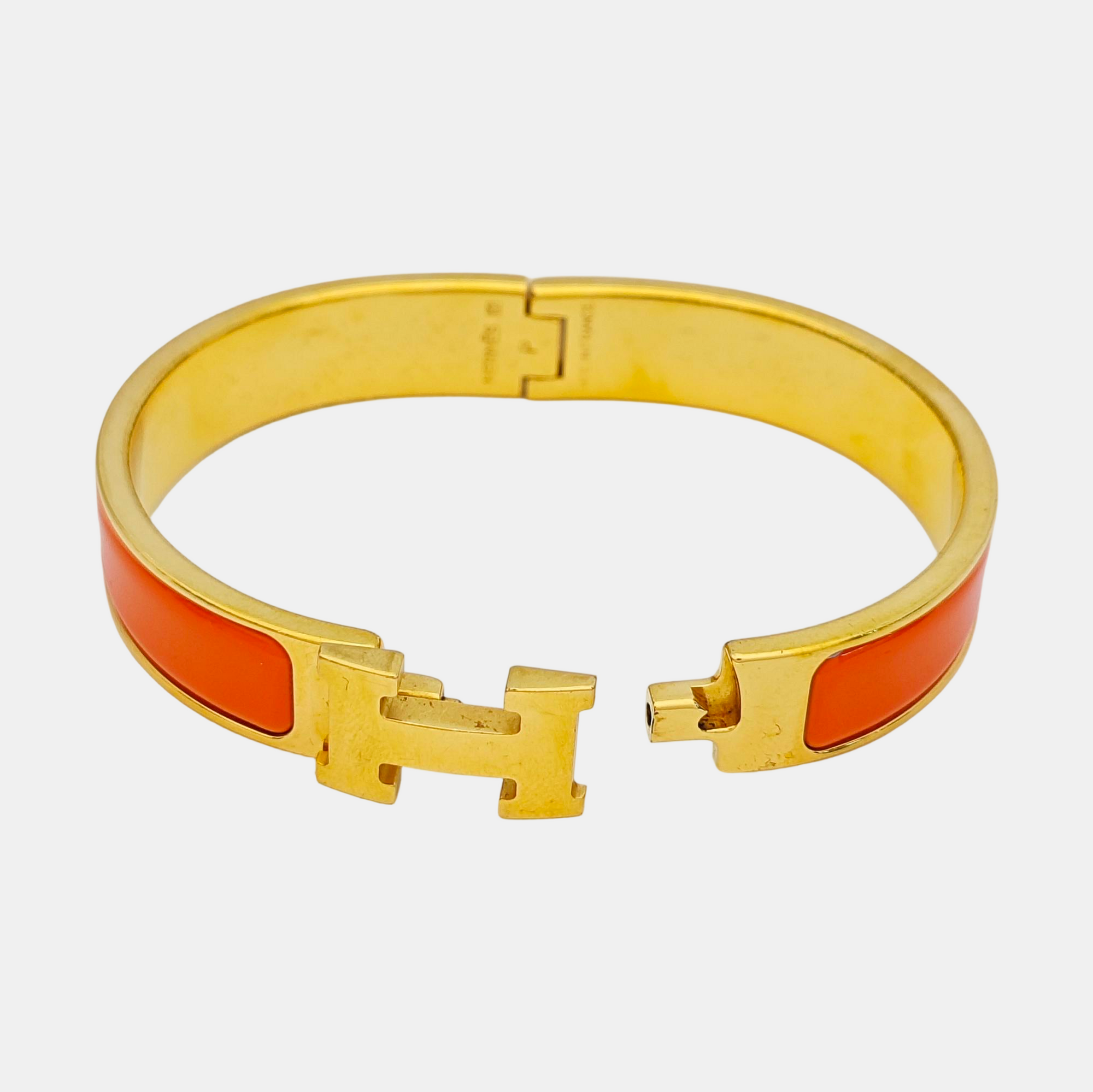 Clic H Metal Orange Bangle