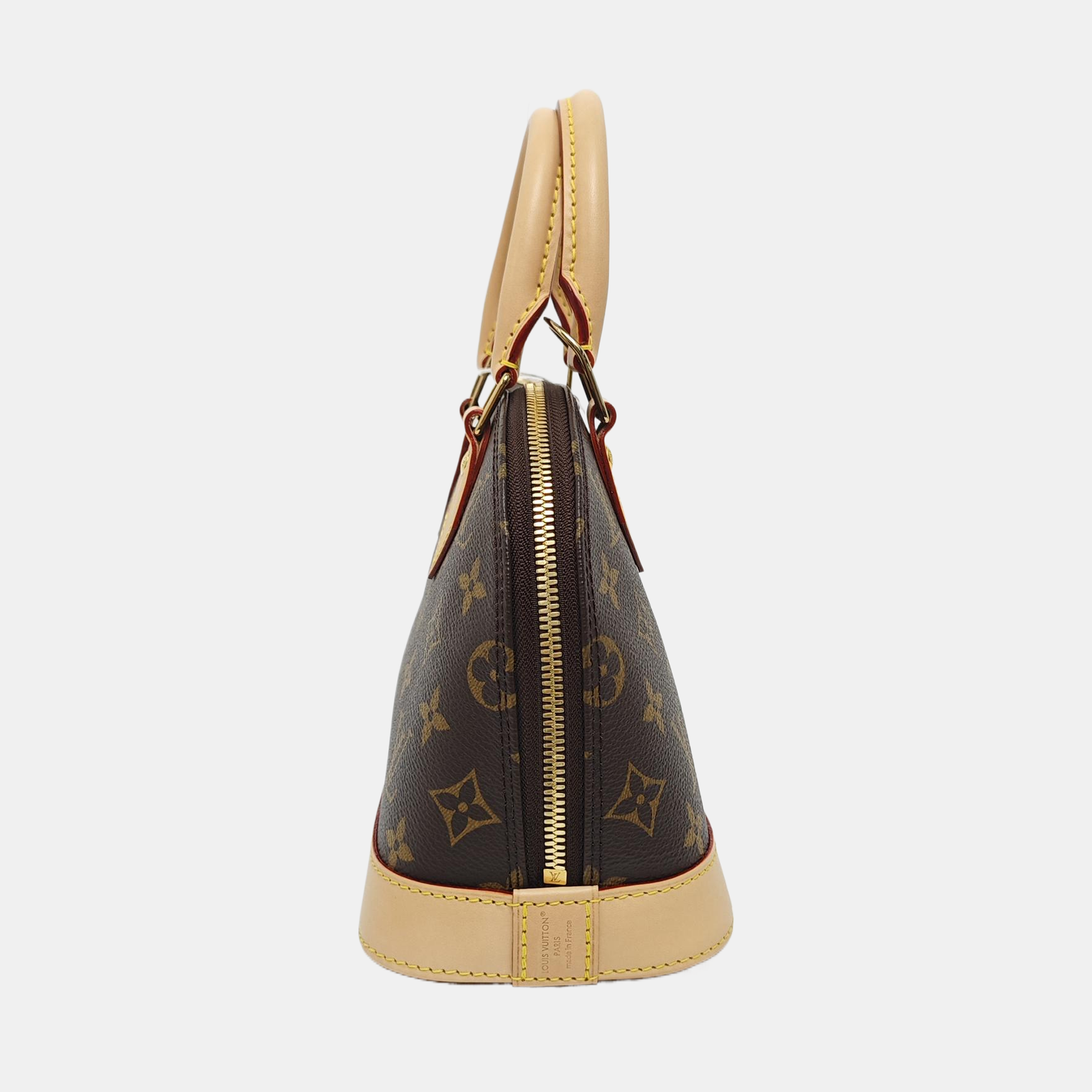 ALMA BB Monogram Coated Canvas Brown