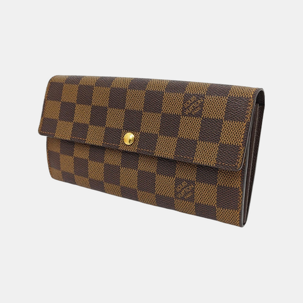 PORTE MONNAIE Damier Ebene Coated Canvas Brown