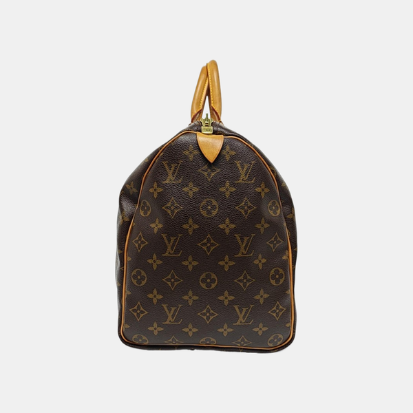 KEEPALL 45 Monogram Coated Canvas Brown