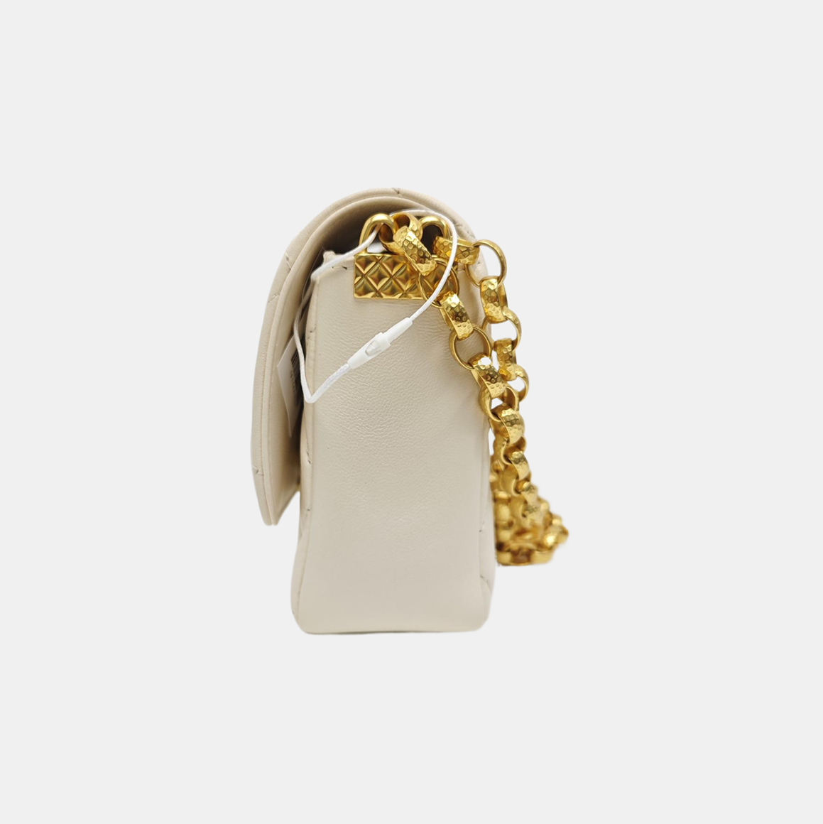 Quilted Calfskin Shoulder Bag White