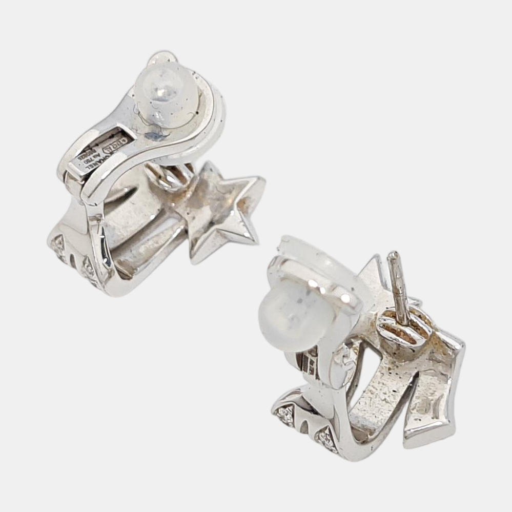 COMÈTE 18k White Gold Silver Clip On Earrings